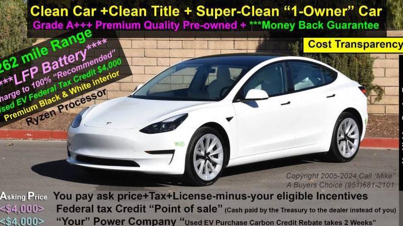 TESLA MODEL 3 2022 5YJ3E1EAXNF375831 image